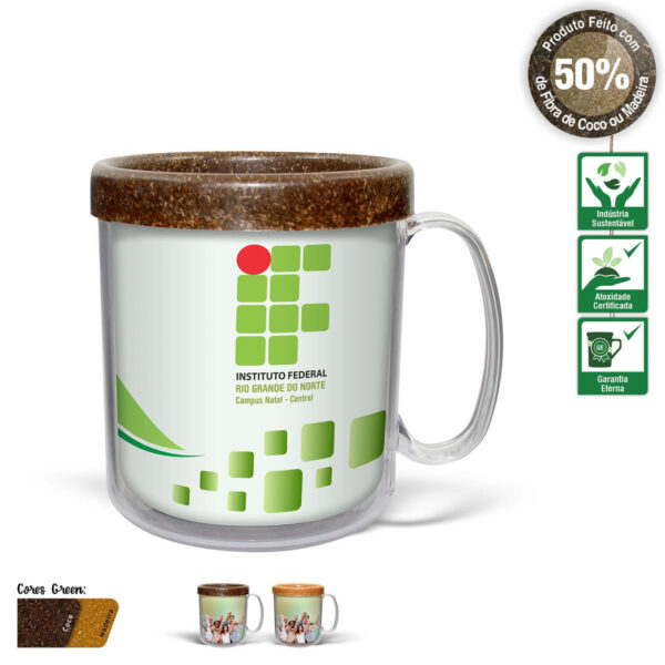 GJ00304 - CANECA FOTO TÉRMICA GREEN 300 ML