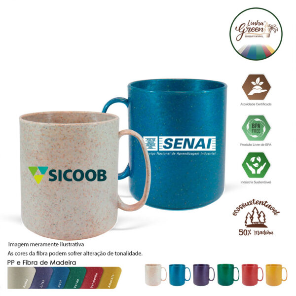 GJ00310 - CANECA REDONDA GREEN COLORS 400 ML