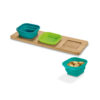 GJ00716 - BASE DE MESA C/ 3 POTES BAMBU E SILICONE