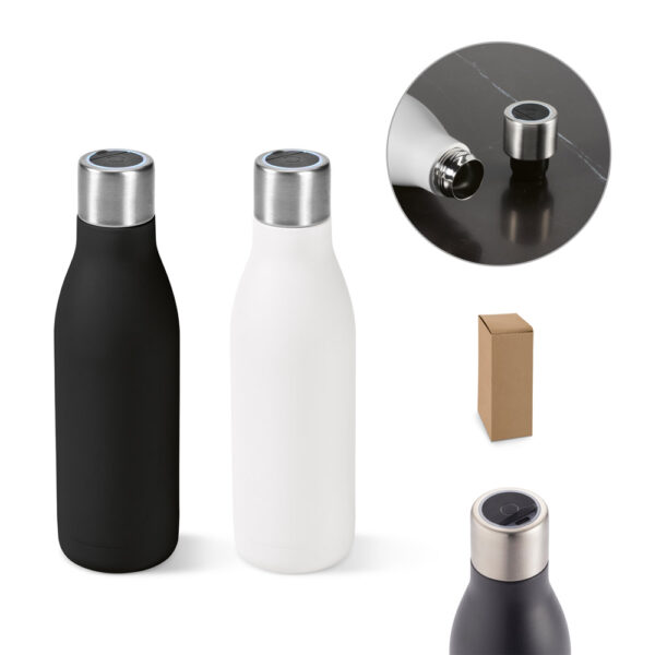 GJ94343 - GARRAFA TÉRMICA EM AÇO INOX (90% RECICLADO)
